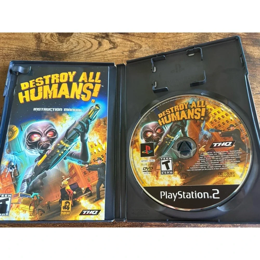 Destroy All Humans! (PS2, 2005) Game in Case With Manual